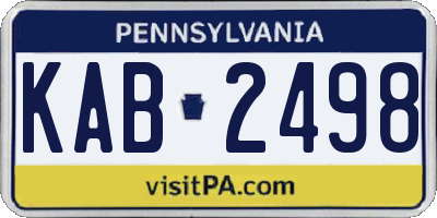 PA license plate KAB2498