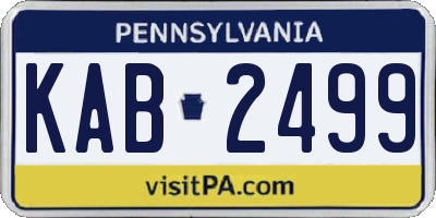 PA license plate KAB2499