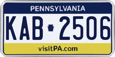 PA license plate KAB2506