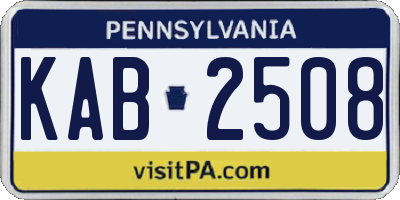 PA license plate KAB2508