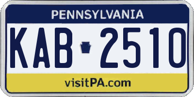 PA license plate KAB2510