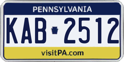 PA license plate KAB2512