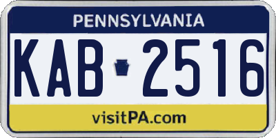 PA license plate KAB2516