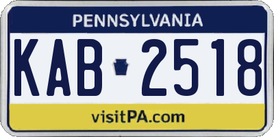 PA license plate KAB2518