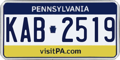 PA license plate KAB2519