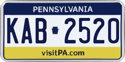 PA license plate KAB2520