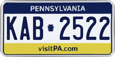 PA license plate KAB2522