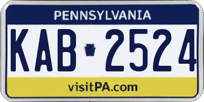 PA license plate KAB2524