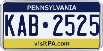 PA license plate KAB2525