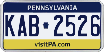 PA license plate KAB2526