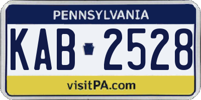 PA license plate KAB2528