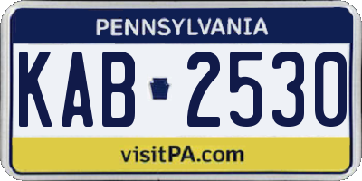 PA license plate KAB2530