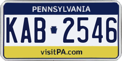 PA license plate KAB2546