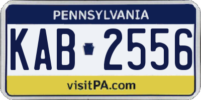 PA license plate KAB2556