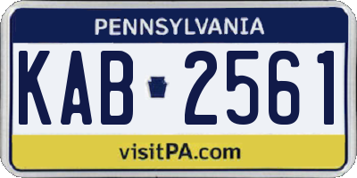 PA license plate KAB2561