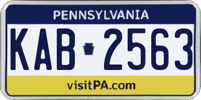 PA license plate KAB2563