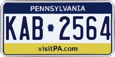 PA license plate KAB2564