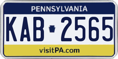 PA license plate KAB2565