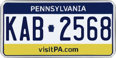 PA license plate KAB2568
