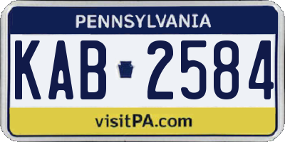 PA license plate KAB2584