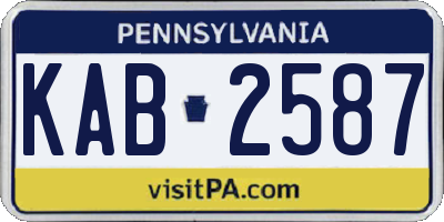 PA license plate KAB2587