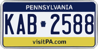 PA license plate KAB2588