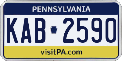 PA license plate KAB2590