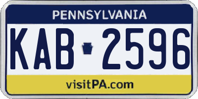 PA license plate KAB2596