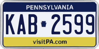 PA license plate KAB2599