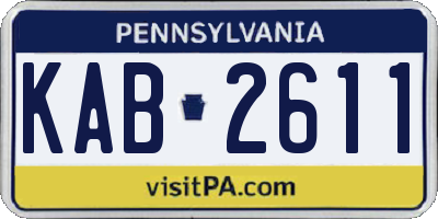 PA license plate KAB2611