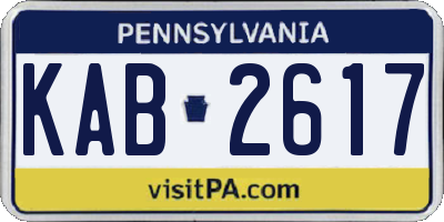PA license plate KAB2617