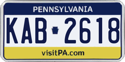 PA license plate KAB2618