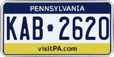 PA license plate KAB2620