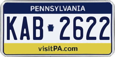 PA license plate KAB2622