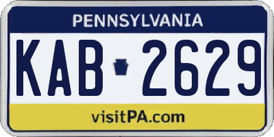 PA license plate KAB2629