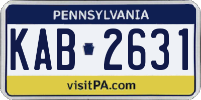 PA license plate KAB2631