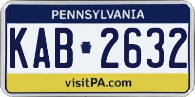 PA license plate KAB2632