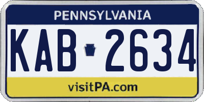 PA license plate KAB2634