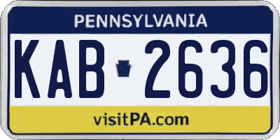 PA license plate KAB2636