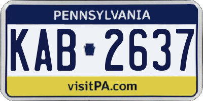 PA license plate KAB2637