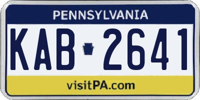 PA license plate KAB2641