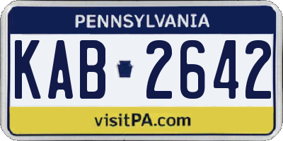PA license plate KAB2642