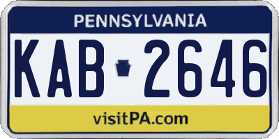 PA license plate KAB2646