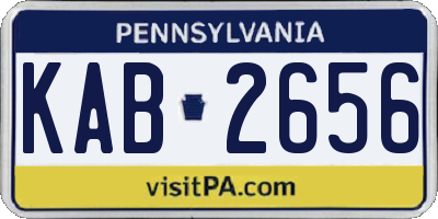 PA license plate KAB2656