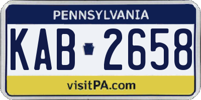 PA license plate KAB2658