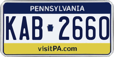 PA license plate KAB2660