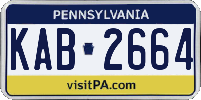 PA license plate KAB2664