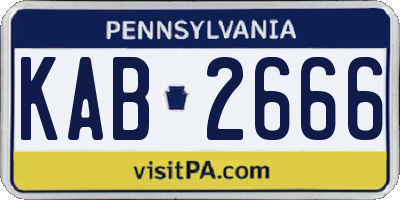 PA license plate KAB2666