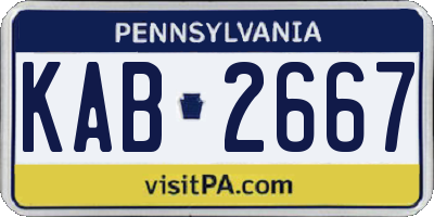 PA license plate KAB2667