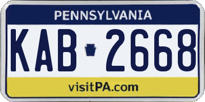 PA license plate KAB2668